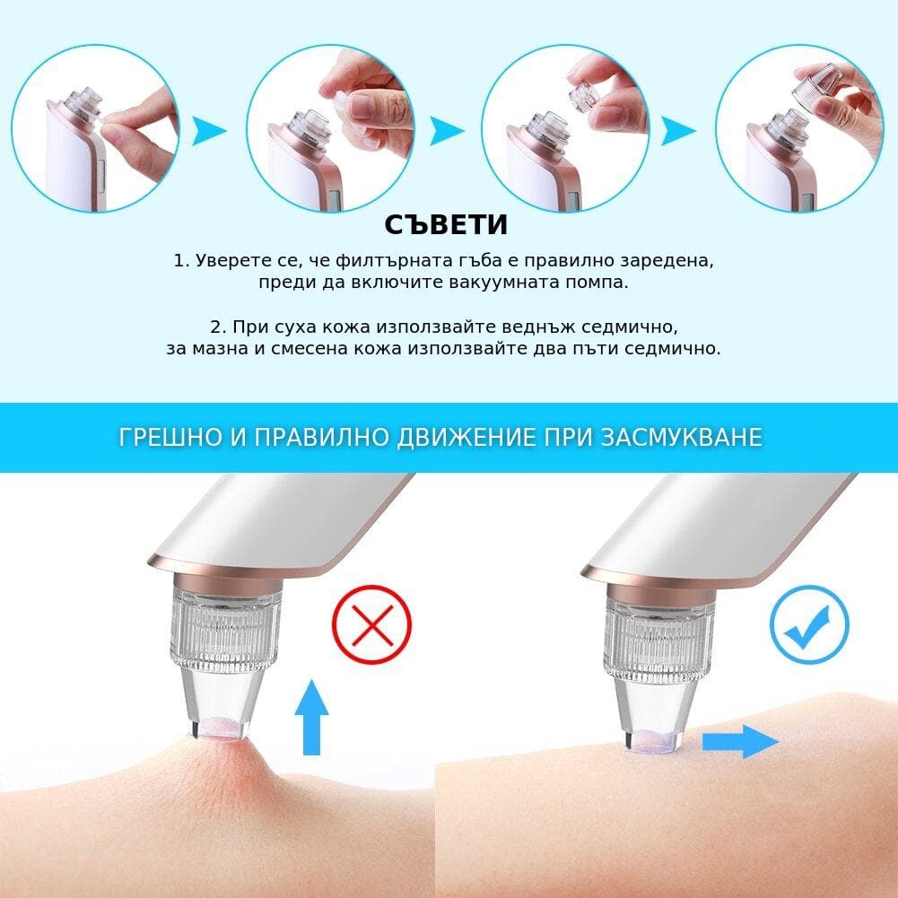 Нова вакуумна помпа за премахване на черни точки от лицето.