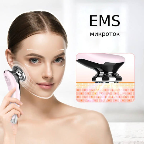 Уред за подмладяване на лицето с ems микроток.